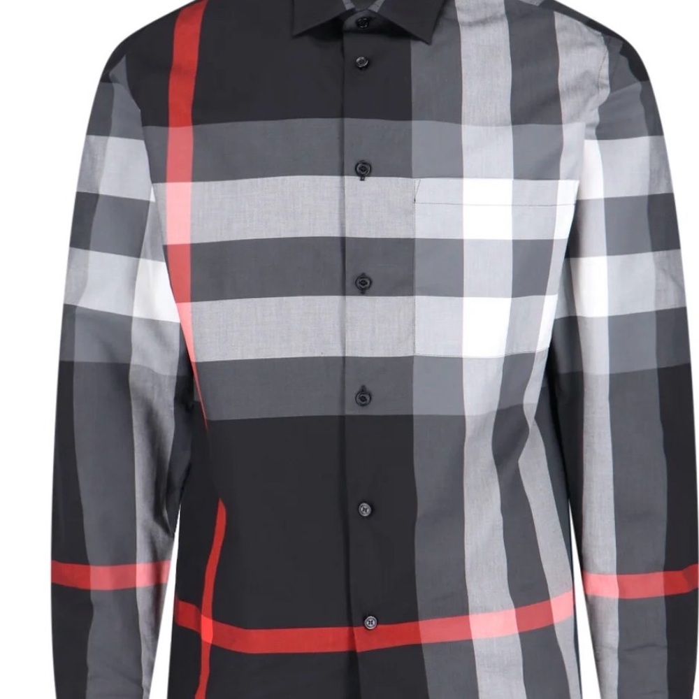 Burberry Black and Red Plaid Men's Shirt